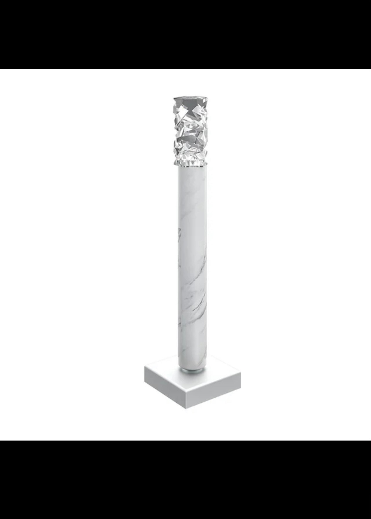 Color: white carrara marble/crystal Length: 93 mm (3,66 in) Width: 93 mm (3,66 in) Height: 390 mm (15,35 in) Weight: 1,8 kg Light source: 1 x LED Chip